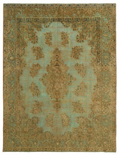 Vintage Kerman Fine Teppich 290X377 Braun/Dunkelgelb Großer Wolle, Persien/Iran