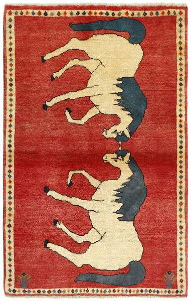  Ghashghai Old Figurale Tappeto 95X152 Persiano Di Lana Rosso Scuro/Arancione Piccolo