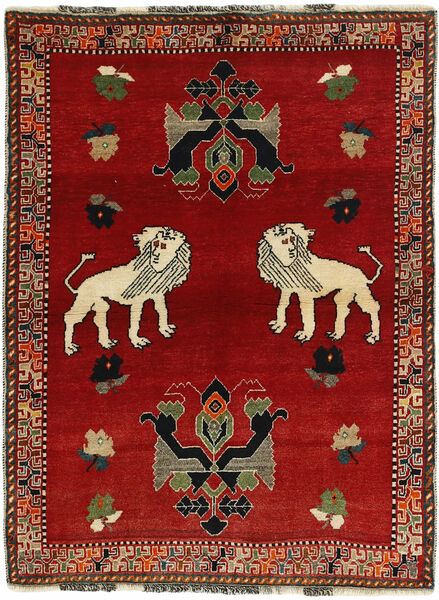 Dywan Perski Kashghai Old Obrazkowy 117X158 Ciemnoczerwony/Czarny (Wełna, Persja/Iran)