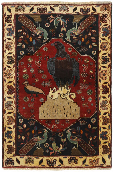  Persian Kashghai Old Pictorial Rug 101X152 Black/Orange (Wool, Persia/Iran)