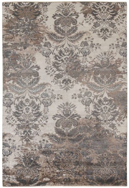 Damask Vloerkleed 201X300 Bruin/Grijs Wol, India