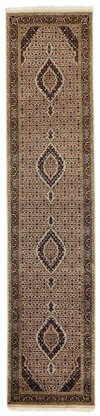 絨毯 オリエンタル タブリーズ Royal 81X360 廊下 カーペット 茶色/ブラック (ウール, インド)