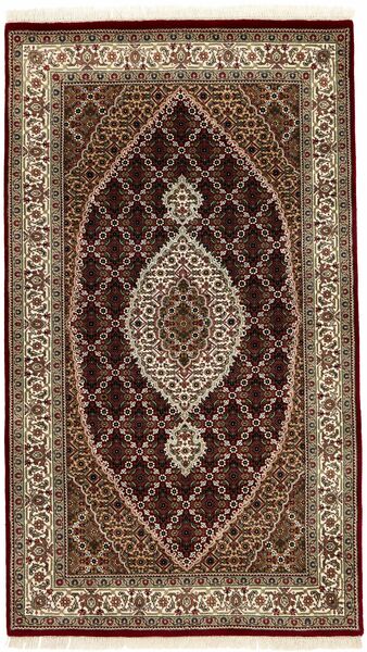  Orientalisk Tabriz Royal Matta 93X160 Svart/Brun Ull, Indien