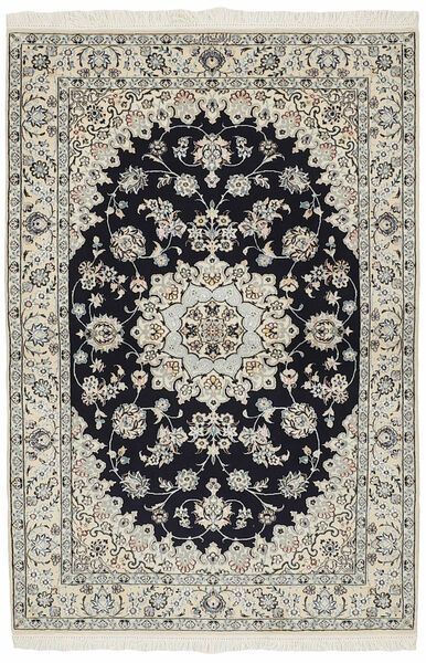 絨毯 ナイン 6 La 106X156 ブラック/グレー (ウール, ペルシャ/イラン)