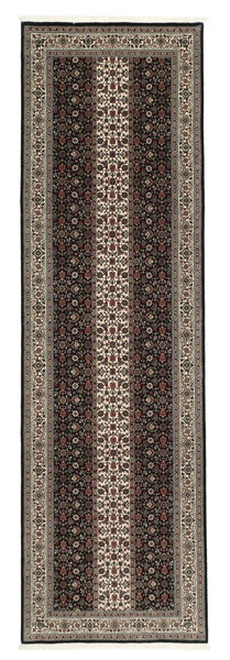  Orientalischer Täbriz 50 Raj Teppich 82X288 Läufer Schwarz/Braun Wolle, Persien/Iran