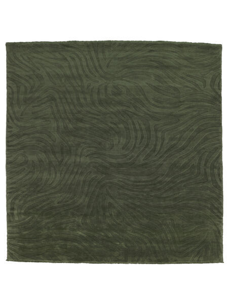  250X250 Abstract Large Sandstorm Rug - Forest Green Wool