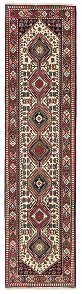  74X291 Yalameh Teppich Läufer Dunkelrot/Schwarz Persien/Iran