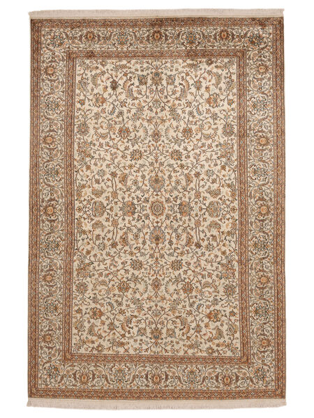  Oriental Kashmir Pure Silk Rug 183X275 Brown/Orange Silk, India Carpetvista