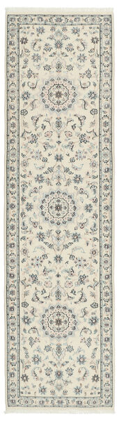 82X300 絨毯 ナイン 9La Sherkat Farsh オリエンタル 廊下 カーペット イエロー/グリーン (ウール, ペルシャ/イラン)