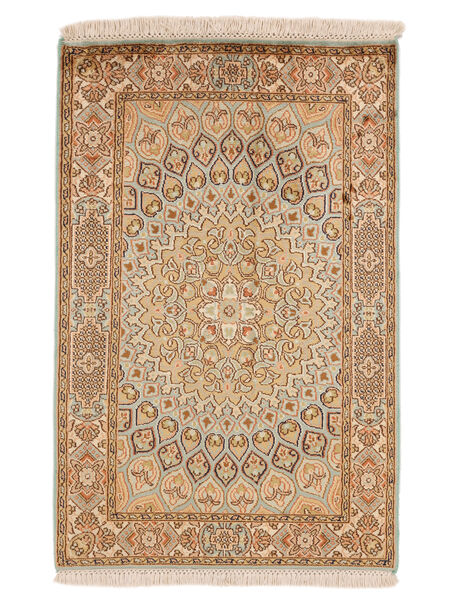 60X94 Kaschmir Reine Seide Teppich Orientalischer Orange/Braun (Seide, Indien) Carpetvista