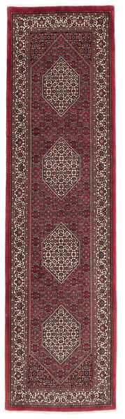  Oriental Bidjar With Silk Rug 80X302 Runner
 Dark Red/Black Wool, Persia/Iran
