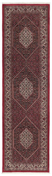 Bidjar Teppich 82X305 Läufer Schwarz/Dunkelrot Wolle, Persien/Iran