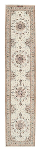  Persischer Isfahan Seidenkette Teppich 85X395 Orange/Gelb