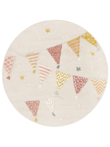 Celebration Kids Rug Ø 150 Small Beige/Pink Round