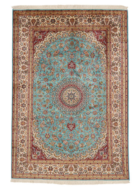 絨毯 オリエンタル カシミール ピュア シルク 24/24 Quality 125X182 茶色/ダークレッド (絹, インド)