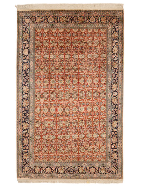  Kashmir Puri Di Seta 24/24 Quality Tappeto 116X183 In Seta Marrone/Arancione Piccolo Carpetvista