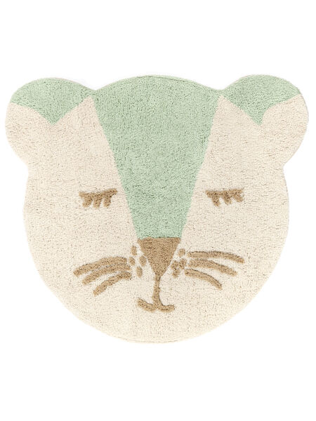  Washable Kids Rug Ø 100 Teddy Friend Mint Green/Beige Small