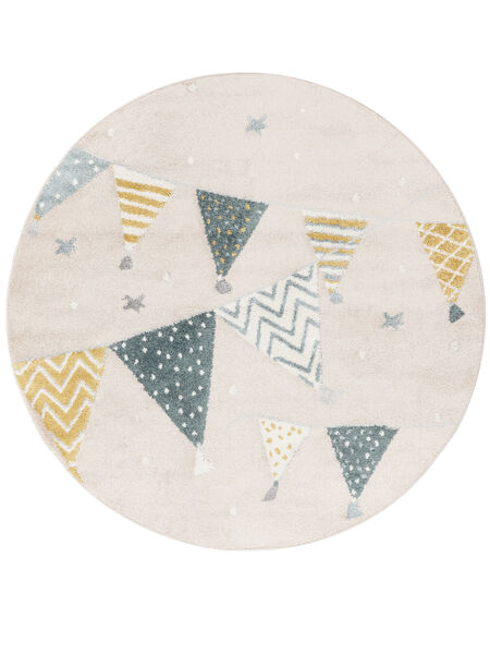  Kids Rug Ø 150 Celebration Beige/Blue Round Small