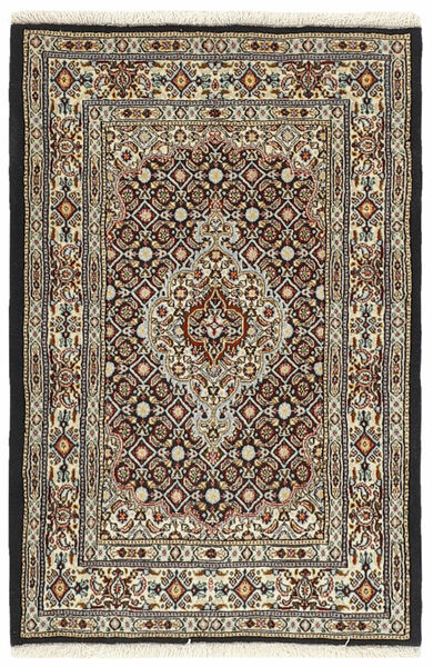 Moud Mahi Teppich 81X120 Schwarz/Braun Wolle, Persien/Iran