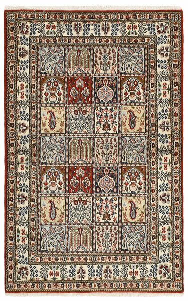  Orientalischer Moud Garden Teppich 94X152 Braun/Schwarz Wolle, Persien/Iran