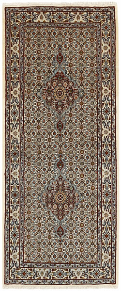 Moud Mahi Teppich 83X194 Läufer Braun/Schwarz Wolle, Persien/Iran