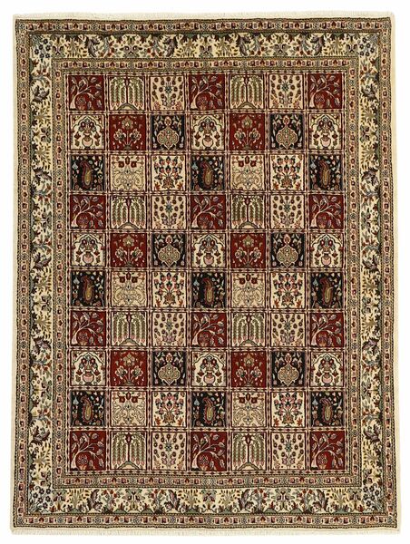  Oriental Moud Garden Rug 150X202 Brown/Black Wool, Persia/Iran