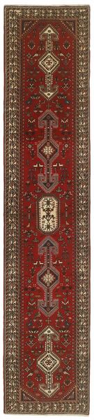 84X408 Abadeh Orientalisk Hallmatta Svart/Brun (Ull, Persien/Iran)