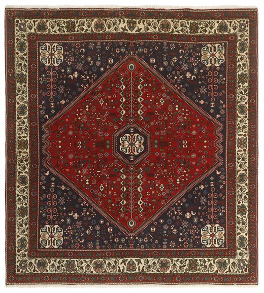 Χαλι Ανατολής Abadeh 208X220 Τετράγωνο Μαύρα/Σκούρο Κόκκινο (Μαλλί, Περσικά/Ιρανικά)