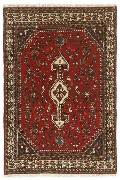  Orientalischer Abadeh Teppich 101X150 Schwarz/Dunkelrot Wolle, Persien/Iran