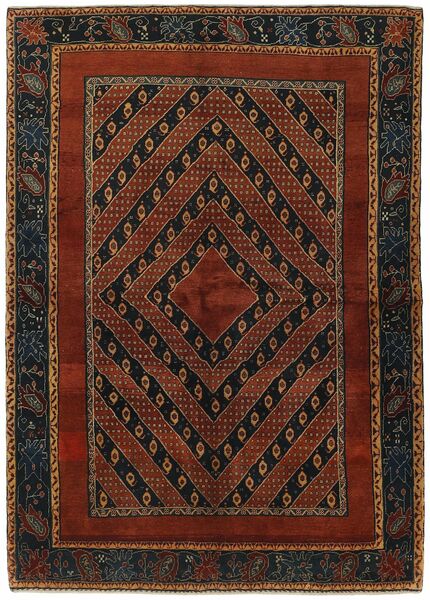  161X231 Kashkuli Teppich Schwarz/Braun Persien/Iran