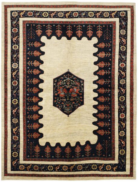 218X286 Kashkuli Vloerkleed Modern Zwart/Oranje (Wol, Perzië/Iran)