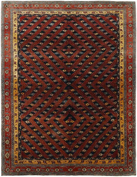 絨毯 Kashkuli 195X255 ブラック/茶色 (ウール, ペルシャ/イラン)