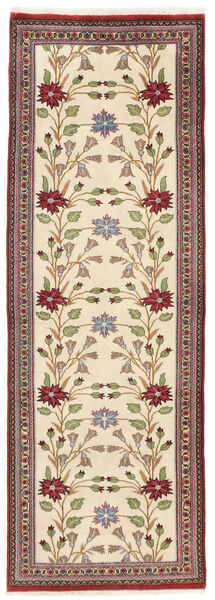 60X180 絨毯 クム オリエンタル 廊下 カーペット ベージュ/茶色 (ウール, ペルシャ/イラン)