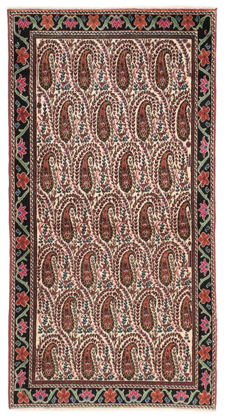 絨毯 ペルシャ アフシャル/Sirjan 98X190 ブラック/ダークレッド (ウール, ペルシャ/イラン)