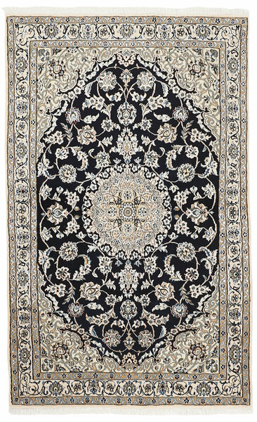 114X183 Nain 9 La Teppich Orientalischer Schwarz/Dunkelgelb (Wolle, Persien/Iran)