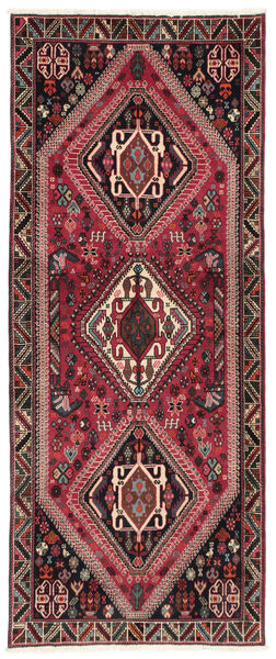 82X196 Tappeto Orientale Ghashghai Passatoie Nero/Rosso Scuro (Lana, Persia/Iran)