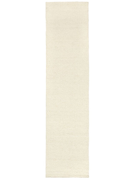  Wool Rug 80X350 Popcorn Natural White Runner
 Small