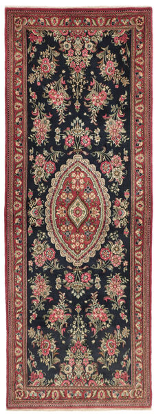 78X210 絨毯 オリエンタル クム 廊下 カーペット ブラック/ダークレッド (ウール, ペルシャ/イラン)