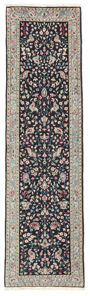 絨毯 オリエンタル ケルマン 70X248 廊下 カーペット ブラック/グリーン (ウール, ペルシャ/イラン)