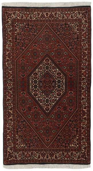 86X155 Tapis D'orient Bidjar Zandjan Noir/Rouge Foncé (Laine, Perse/Iran)