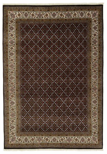  Orientalisk Tabriz Indi Matta 175X249 Svart/Brun Ull, Indien