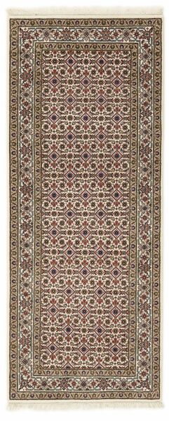 82X202 Täbriz Indi Teppich Orientalischer Läufer Braun/Schwarz (Wolle, Indien)