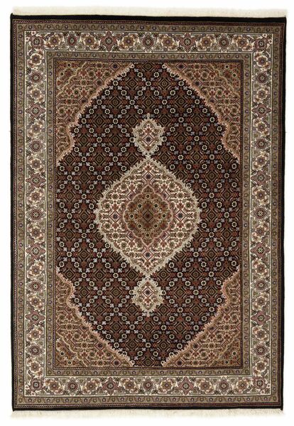 絨毯 オリエンタル タブリーズ Indi 139X199 ブラック/茶色 (ウール, インド)