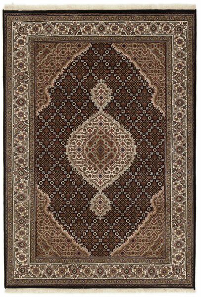 絨毯 オリエンタル タブリーズ Indi 142X204 ブラック/茶色 (ウール, インド)