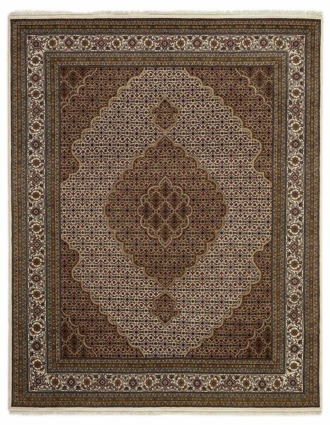 248X312 Tabriz Indi Rug Oriental Black/Brown (Wool, India)