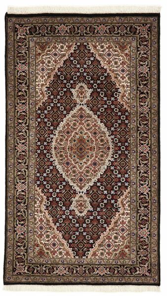 91X159 絨毯 オリエンタル タブリーズ Indi 茶色/ブラック (ウール, インド)
