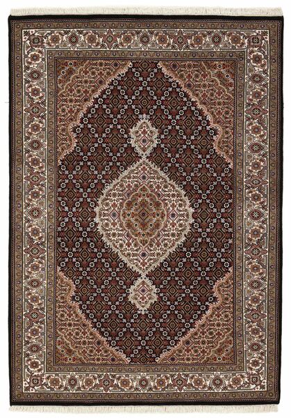 Täbriz Indi Teppich 144X205 Braun/Schwarz Wolle, Indien
