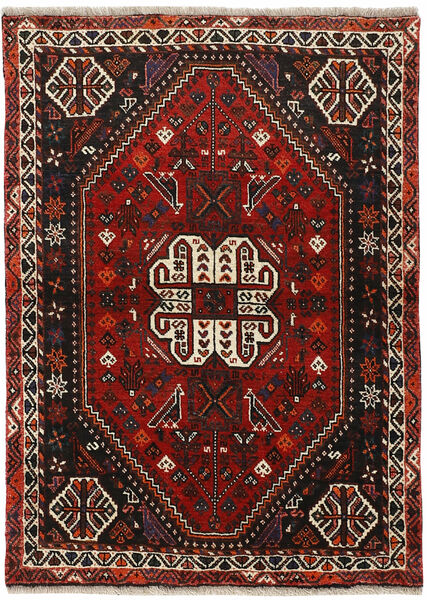  Kashghai Tapete 116X162 Persa Lã Preto/Vermelho Escuro Pequeno