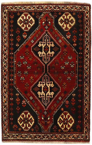  Oosters Kashghai Vloerkleed 116X179 Zwart/Donkerrood Wol, Perzië/Iran