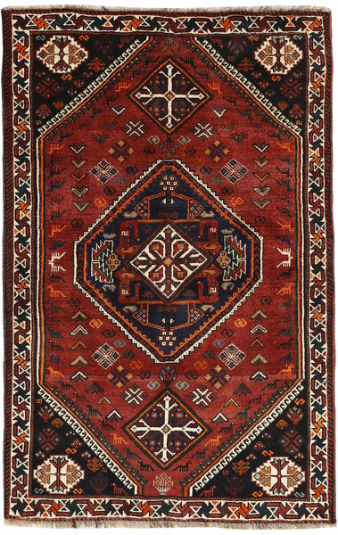 Koberec Perský Kashghai 106X163 Černá/Tmavě Červená (Vlna, Persie/Írán)